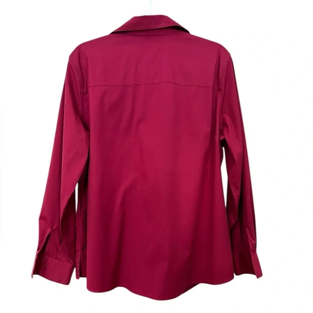 NWOT FoxCroft Ruched No Iron Shirt, 14 W